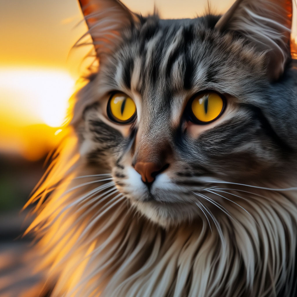 Серая. кошка с желтыми глазами» — создано в Шедевруме