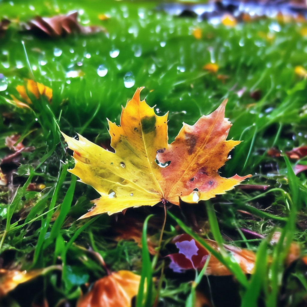 Осенний лист клёна, на нём …» — создано в Шедевруме