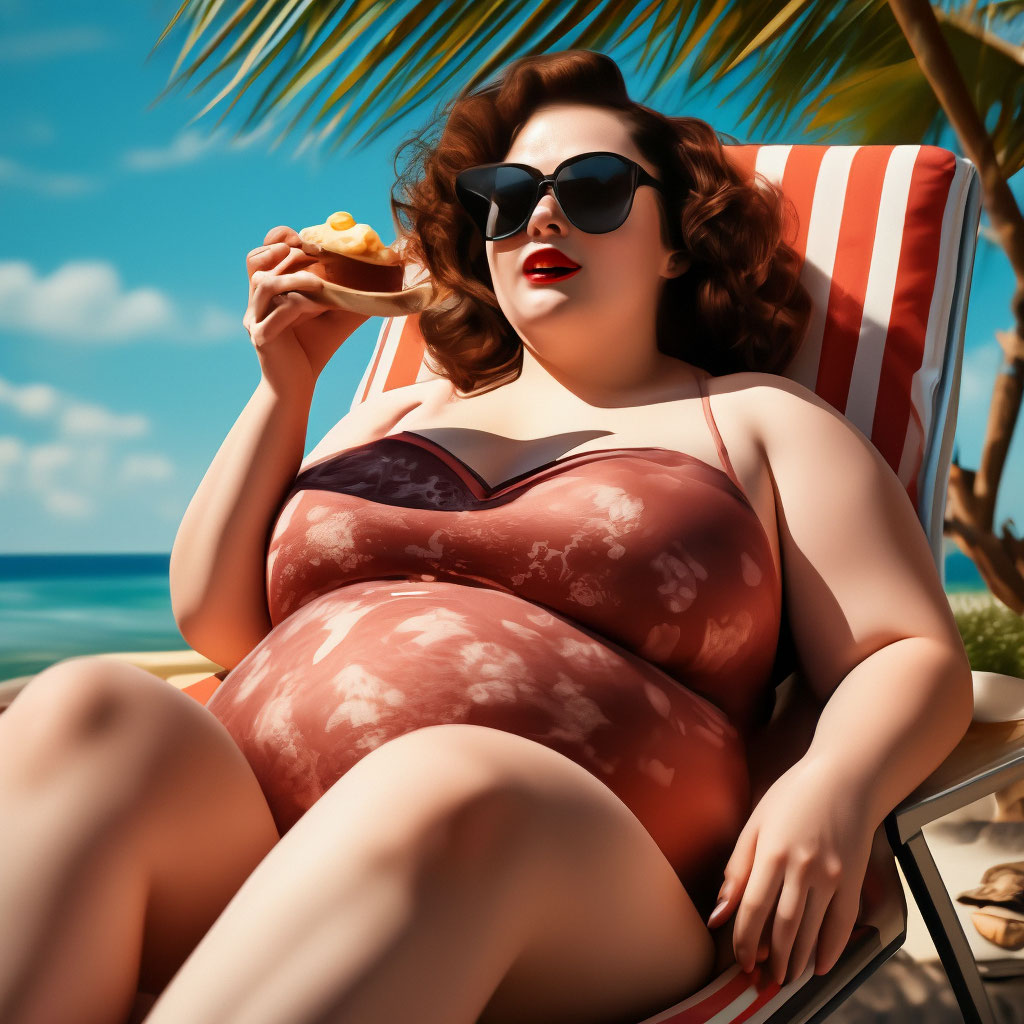 Толстая женщина в купальнике Stock-Foto | Adobe Stock