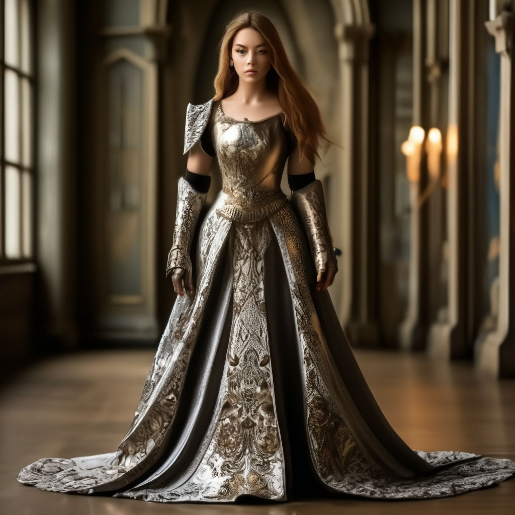 Medieval dress armor on the princess image created in Shedevrum