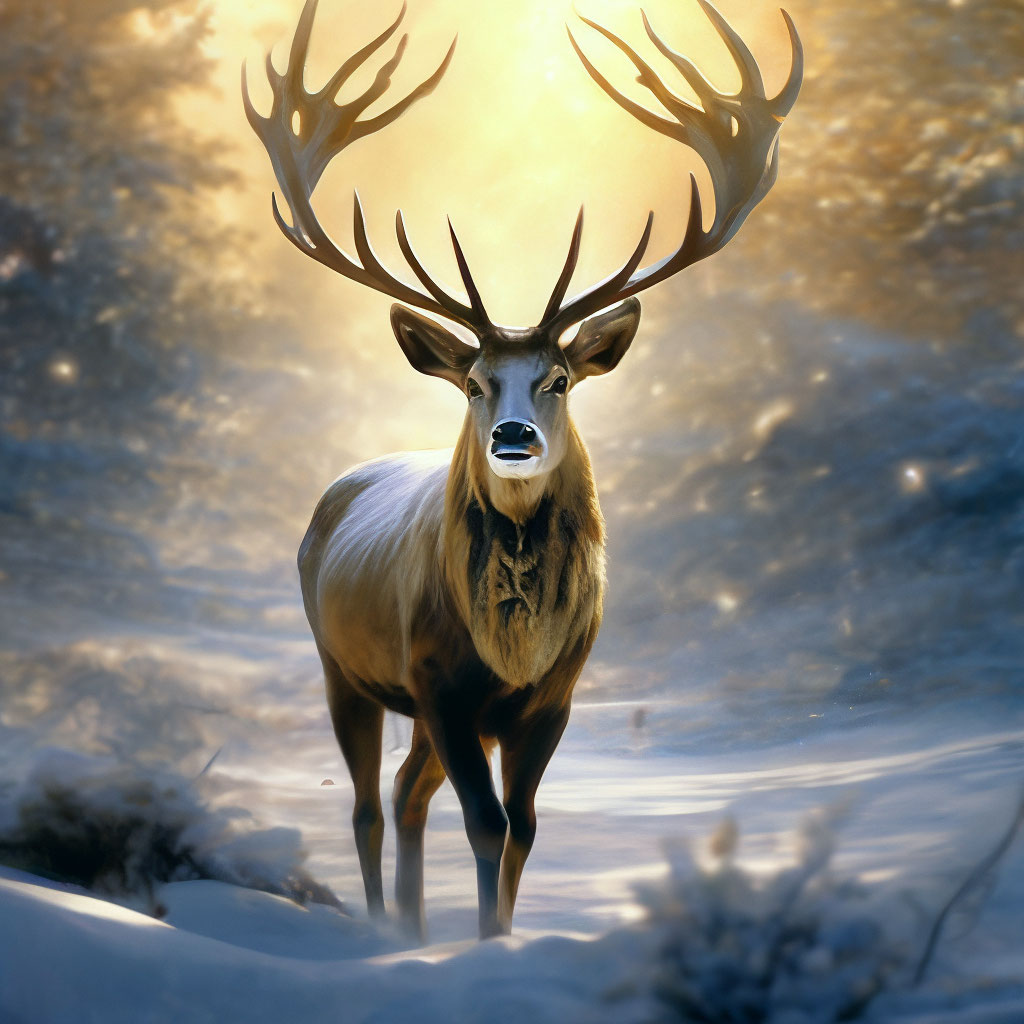Зима, олень, у оленя золотые рога…» — создано в Шедевруме