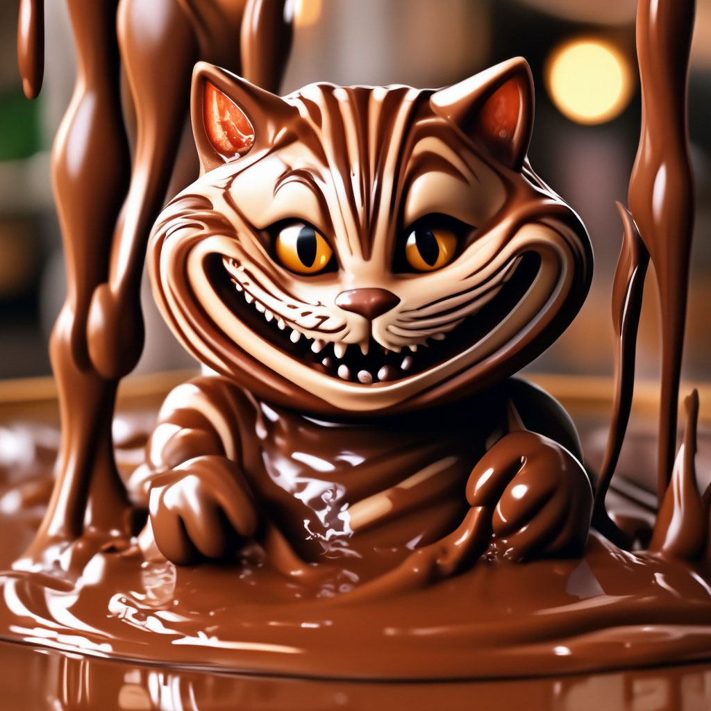 Течет шоколад на чеширский кот …» — создано в Шедевруме