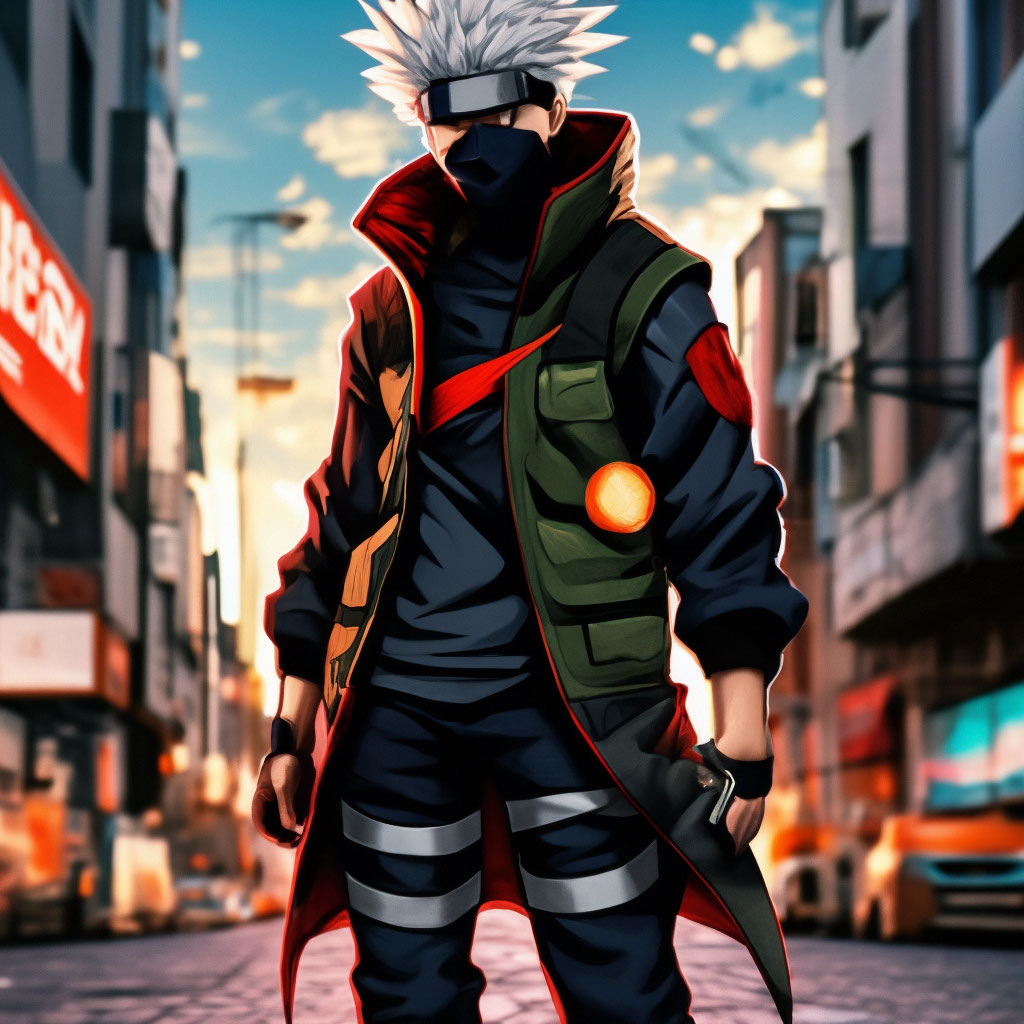 Full length kakashi in nike on image created in Shedevrum