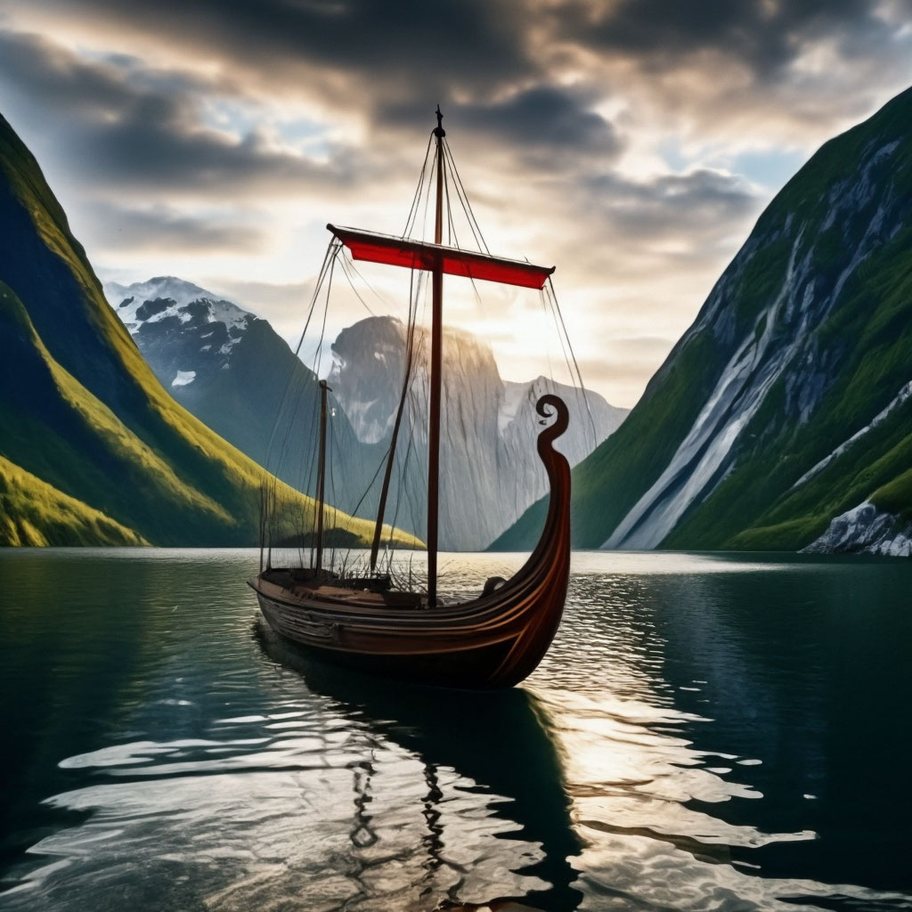 Фотообои Драккар викингов