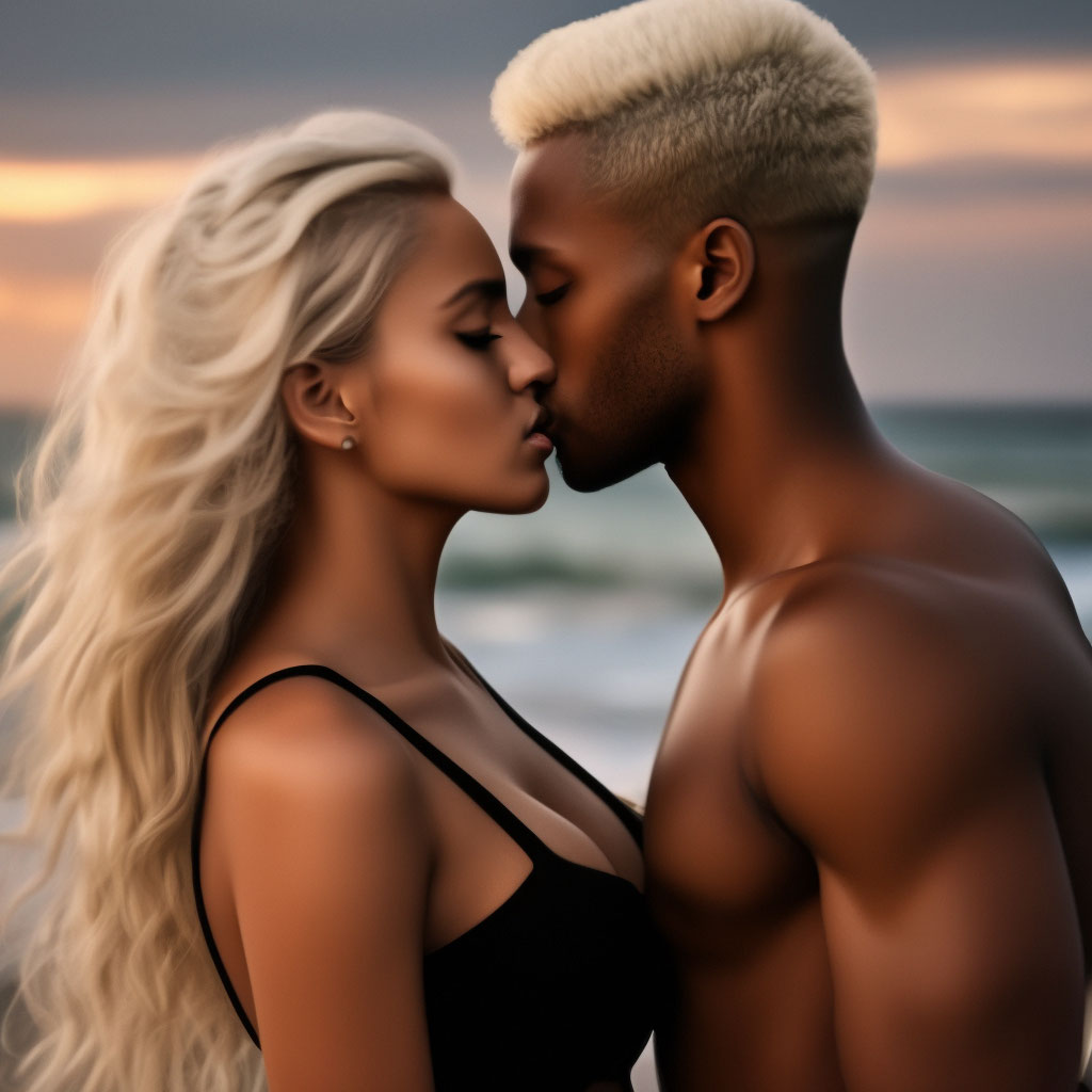 Фотография Брюнетка Мужчины Влюбленные пары целоваться вдвоем