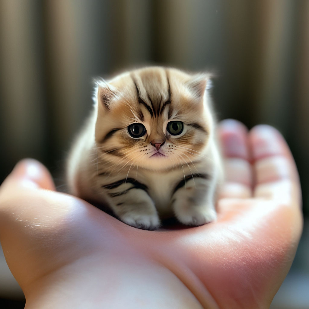 Очень маленький толстый котенок …» — создано в Шедевруме