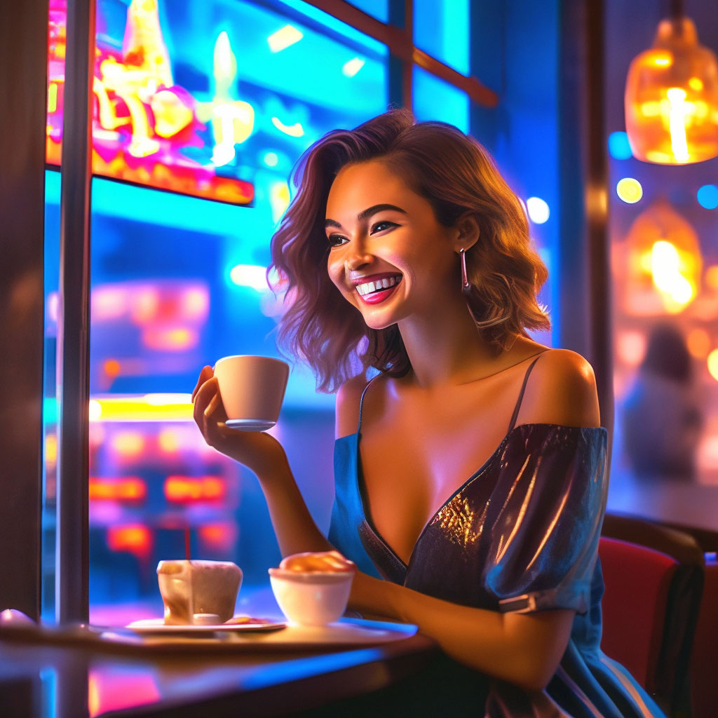 Красивая женщина пьет кофе у окна Фото