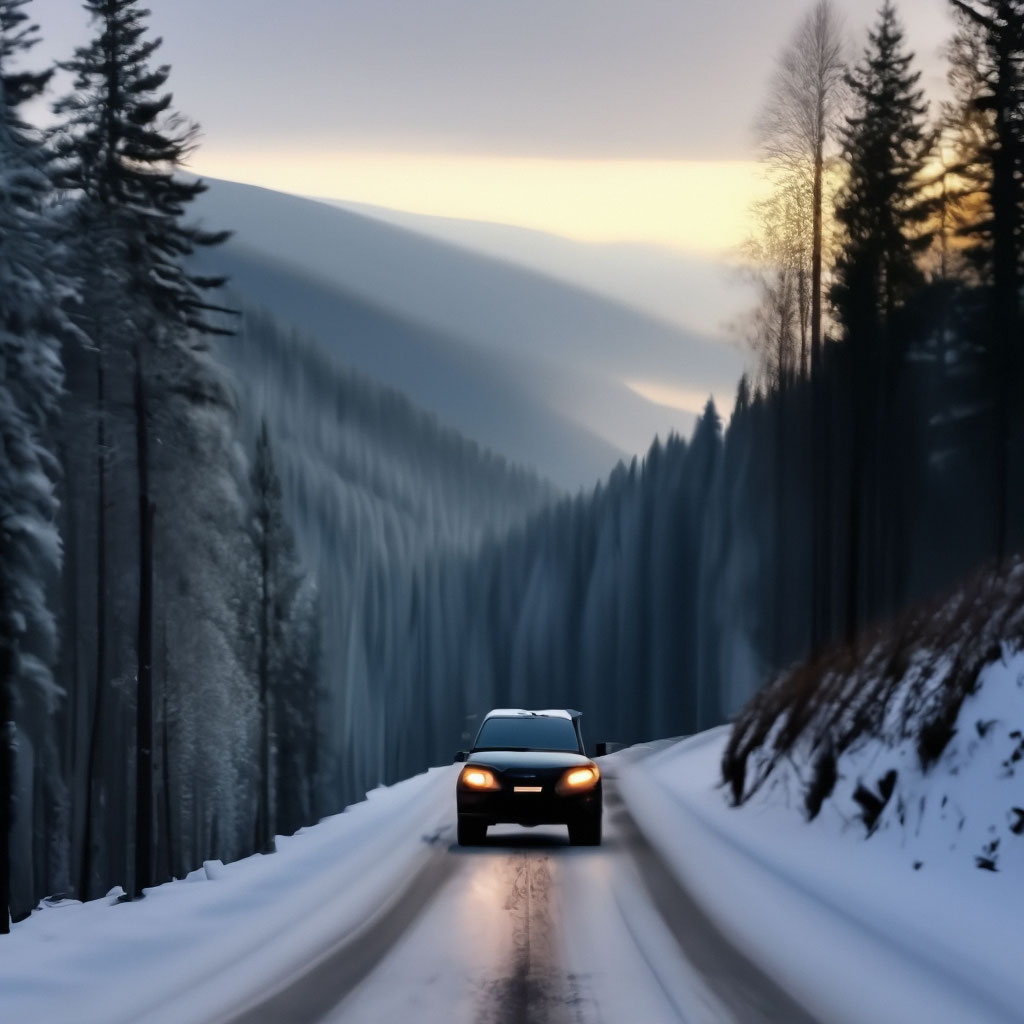 Камские Поляны зима, дорога, авто едет меж … | 💙Алиса…» — Шедеврум