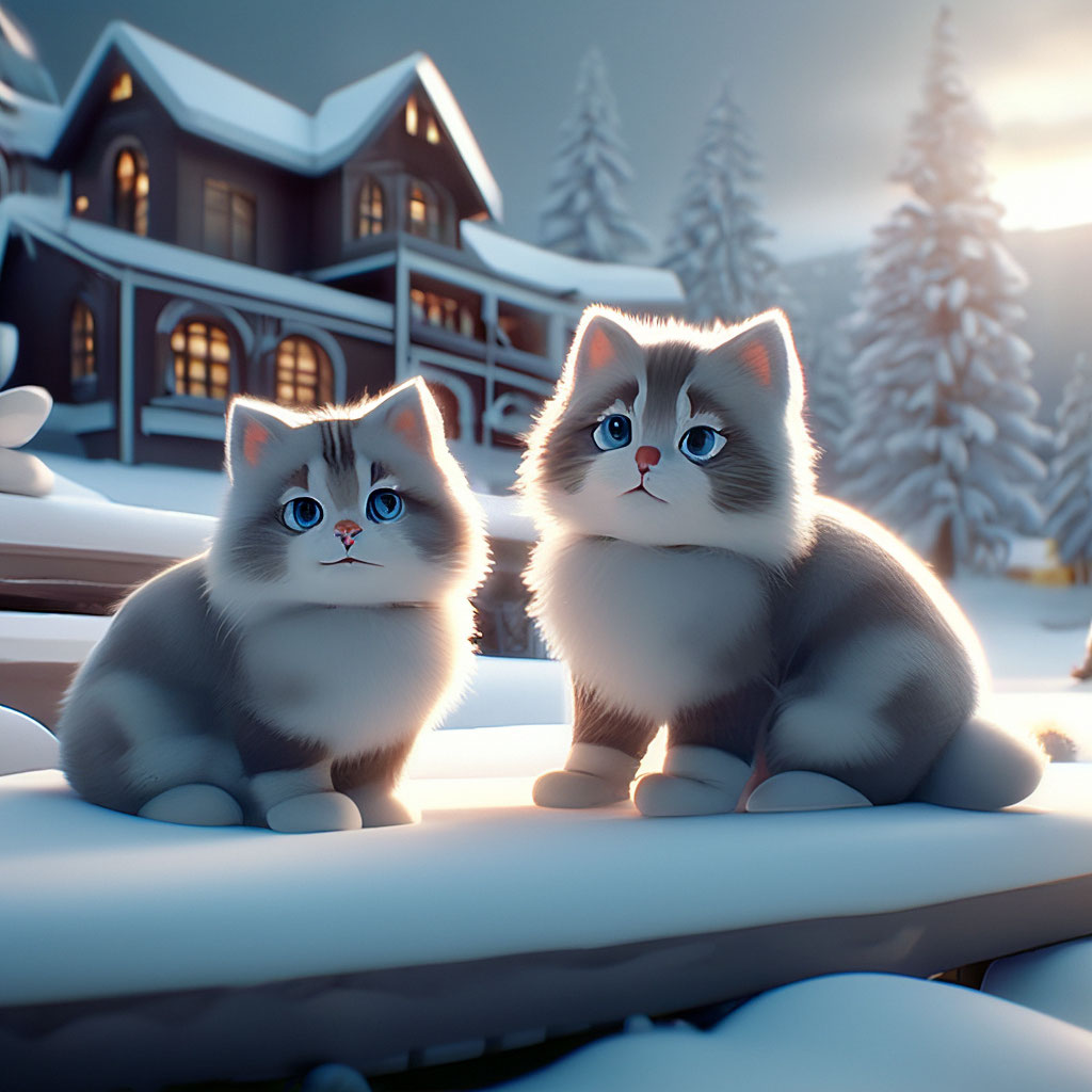 Зимние коты» — создано в Шедевруме
