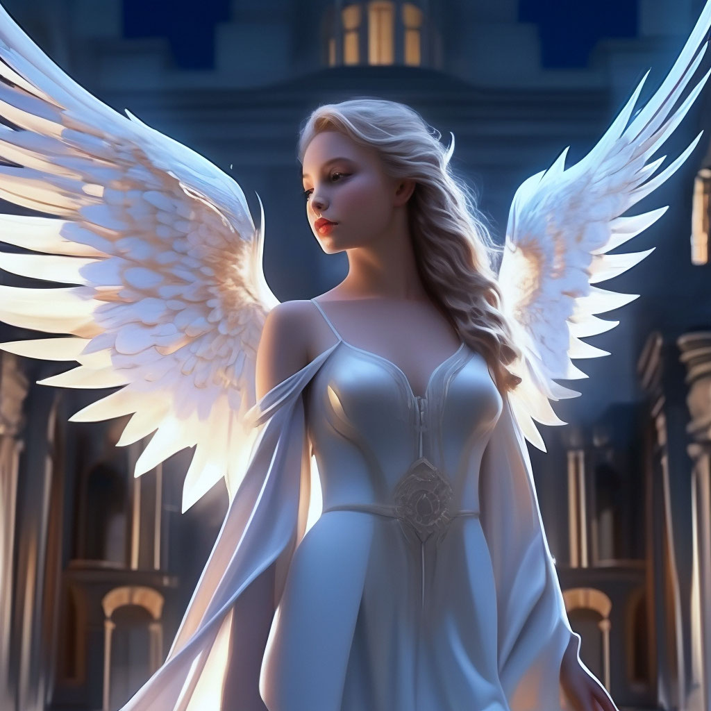 Девушка с крыльями ангела …» — создано в Шедевруме