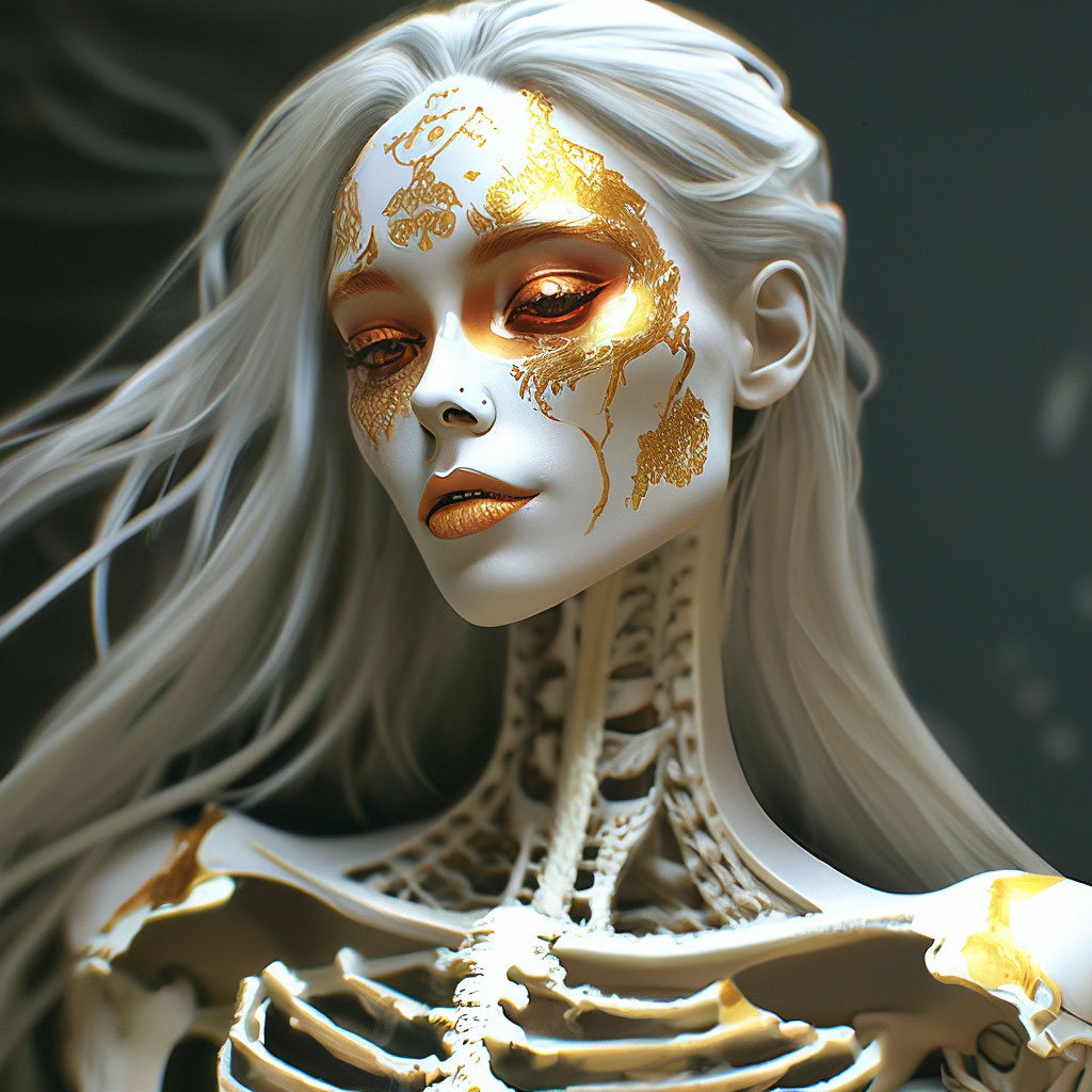 Красивая девушка, скелет, анатомия, …» — создано в Шедевруме