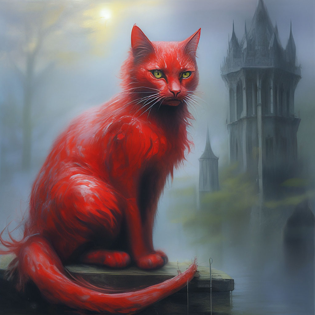 Накрашенная рыжая кошка, реализм, …» — создано в Шедевруме