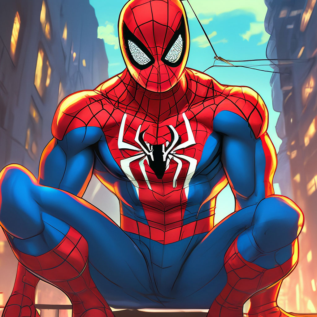 Spider-Man в стиле аниме» — создано в Шедевруме
