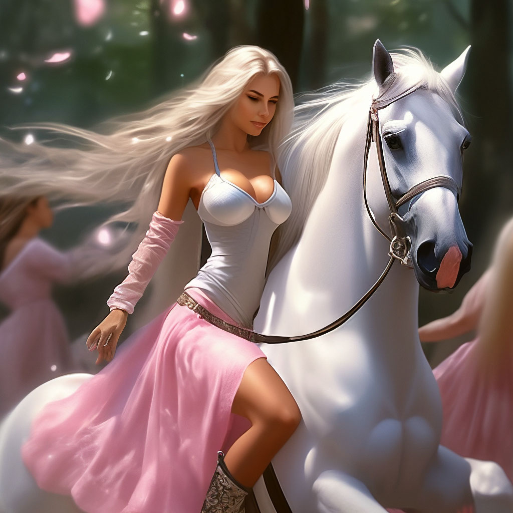 Девушка и лошади