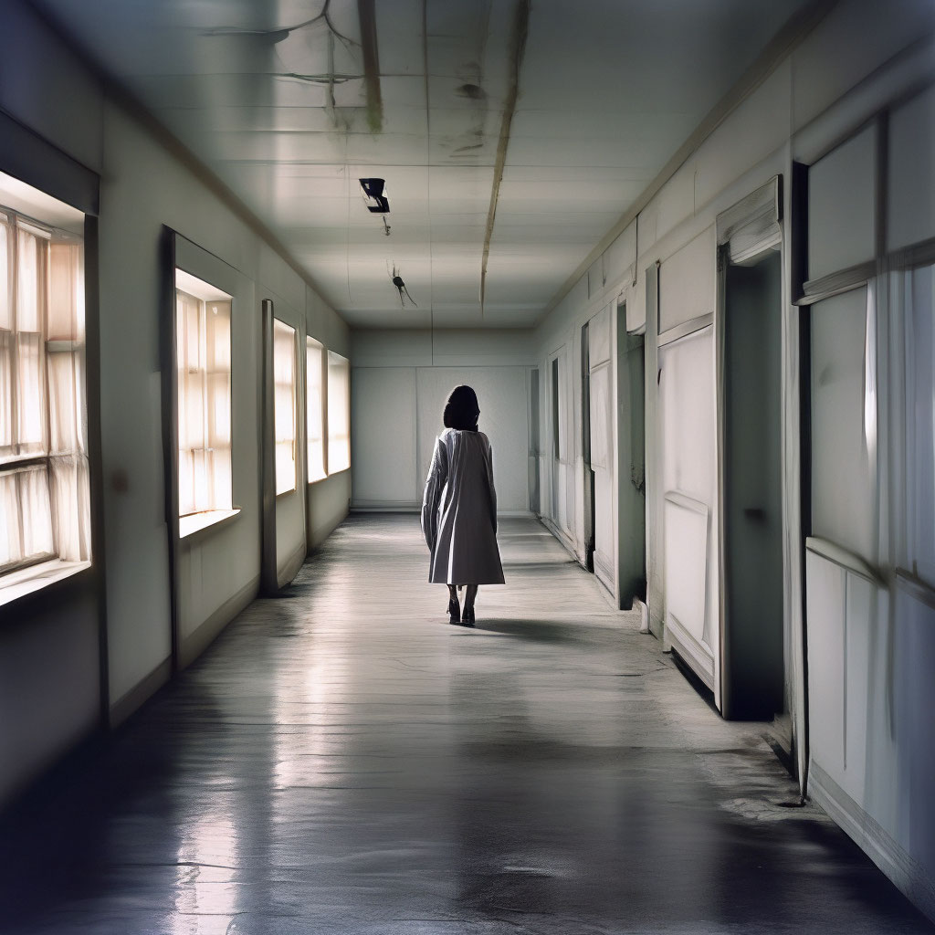 Пустой коридор психбольницы ободранные…» — создано в Шедевруме