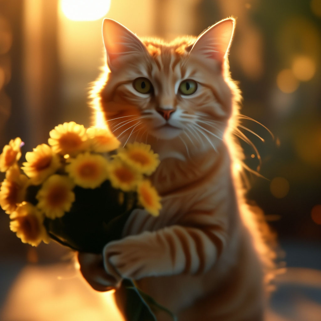 Восьмимартовские коты и цветы - для прекрасных подписчиц!