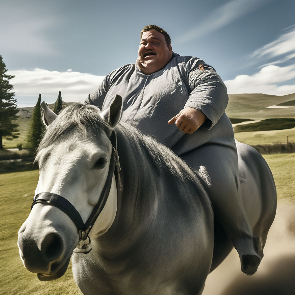 Fat Person On Horse Cartoon