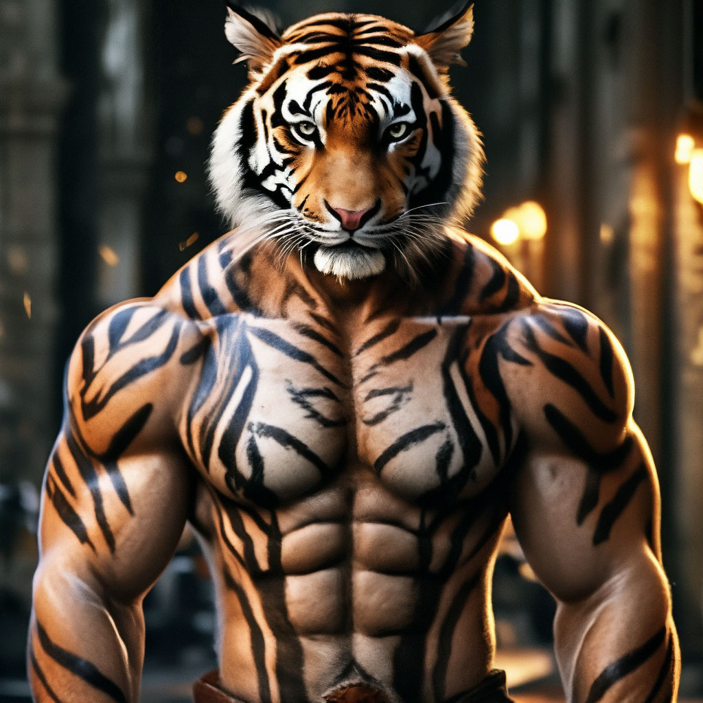 накаченный тигр