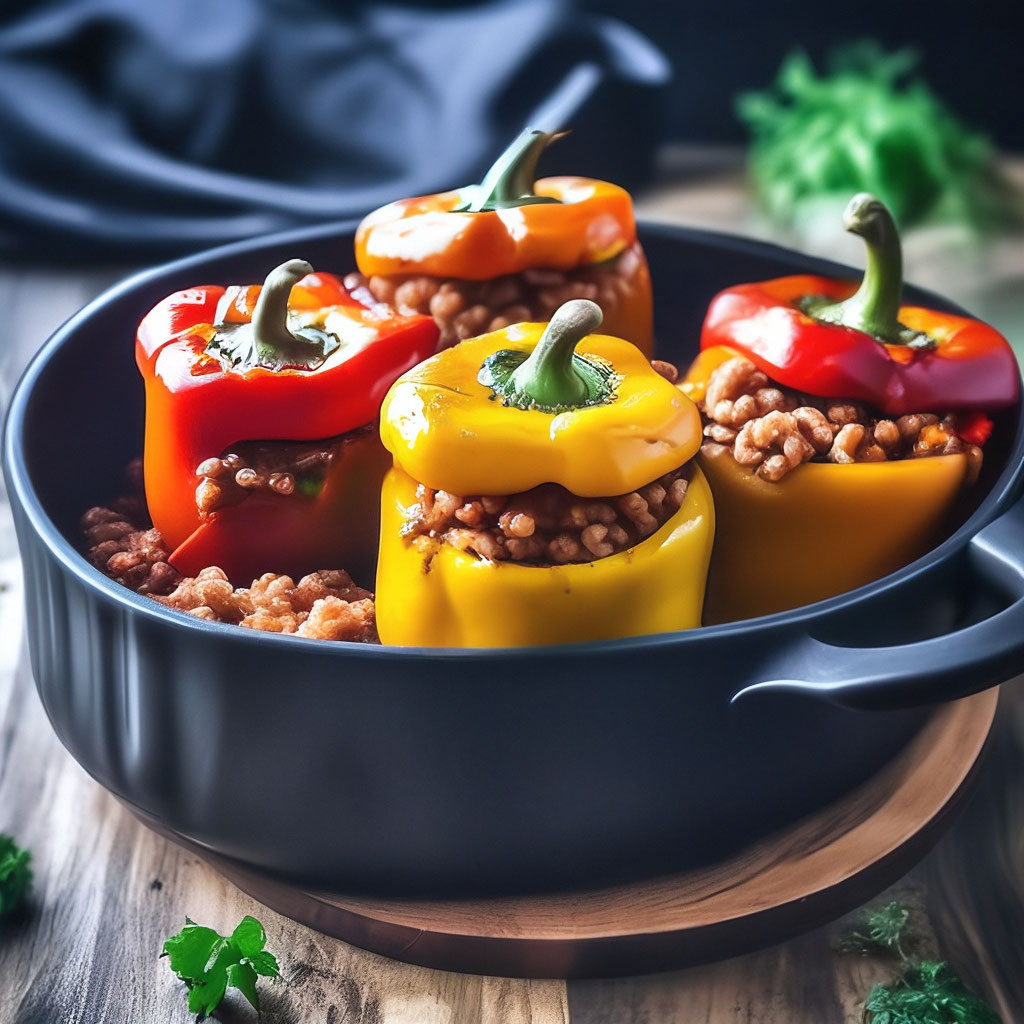 Фаршированные перцы в томатном соусе — рецепт с фото пошагово