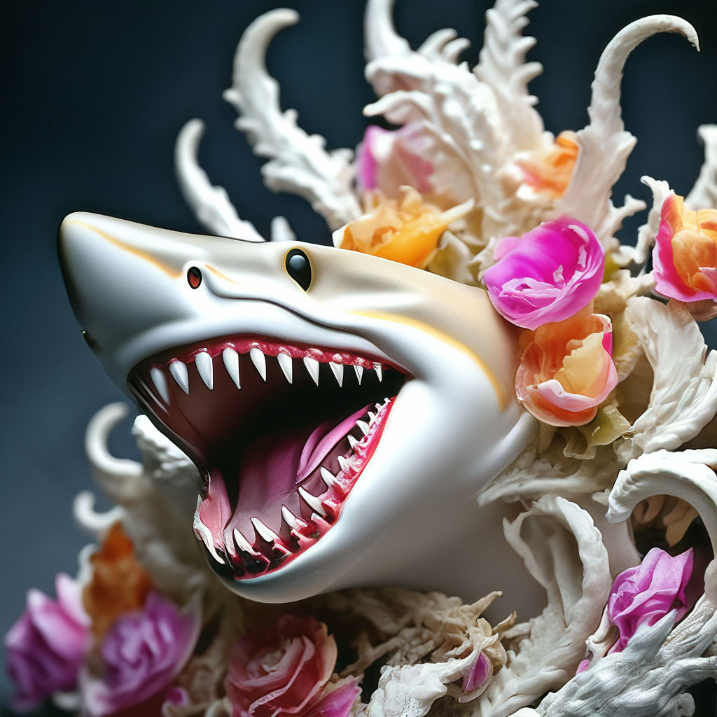 🦈 Адски красивая акула разноцветные…» — создано в Шедевруме
