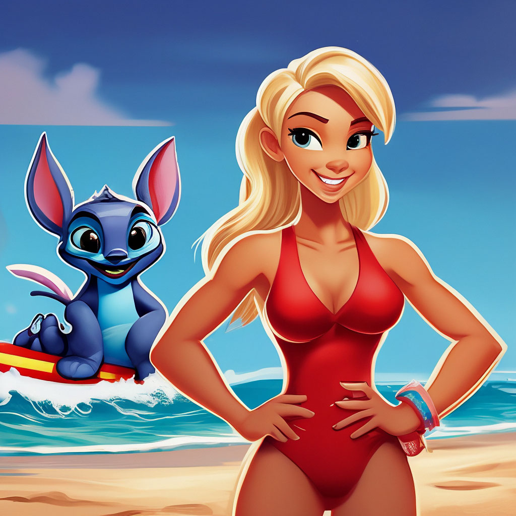 Cartoon Lilo and Stitch. on