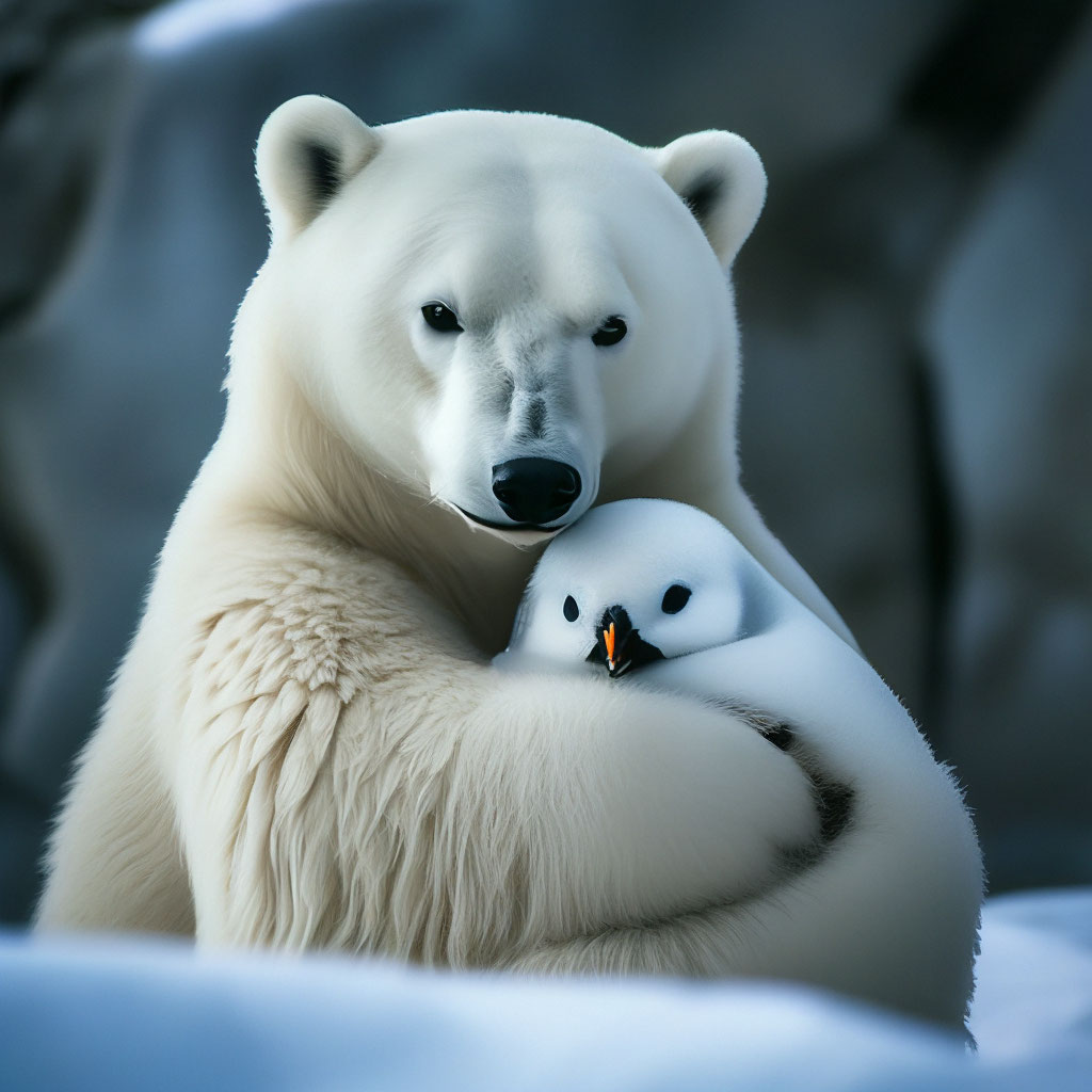 Белые медведи и пингвины: два мира, две жизни» — создано в Шедевруме