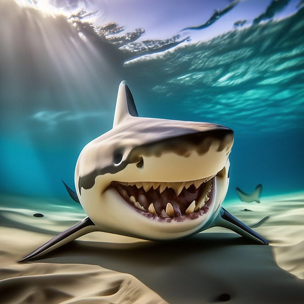 Милая зубастая красивая акула …» — создано в Шедевруме