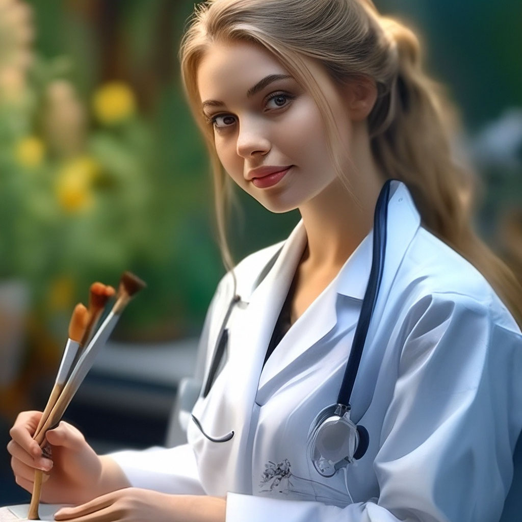 Красивая девушка, медицинский работник…» — создано в Шедевруме