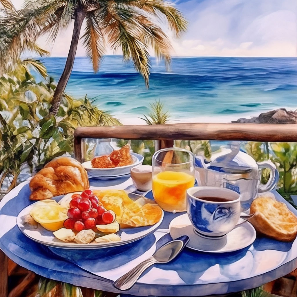 Доброе утро, лучший завтрак на фоне…» — создано в Шедевруме