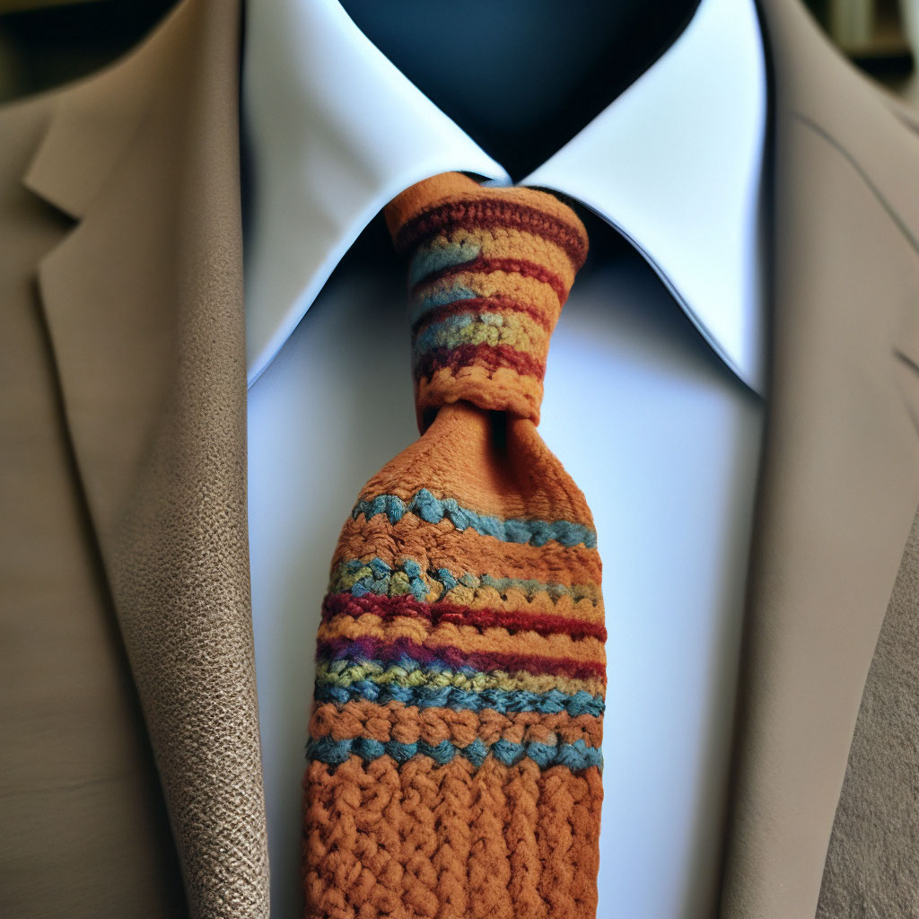 Вязаный галстук на регулировке