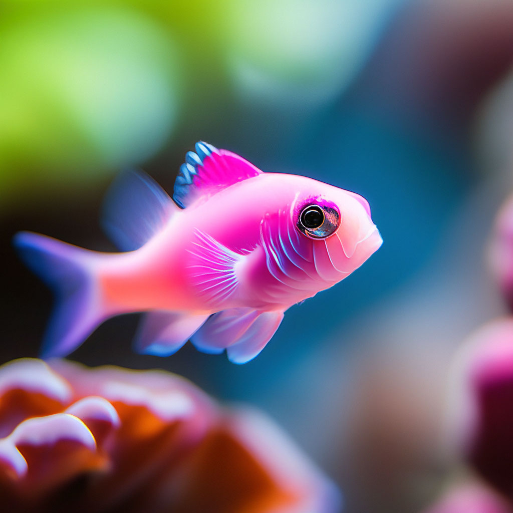 Милая маленькая розовая рыбка, …» — создано в Шедевруме