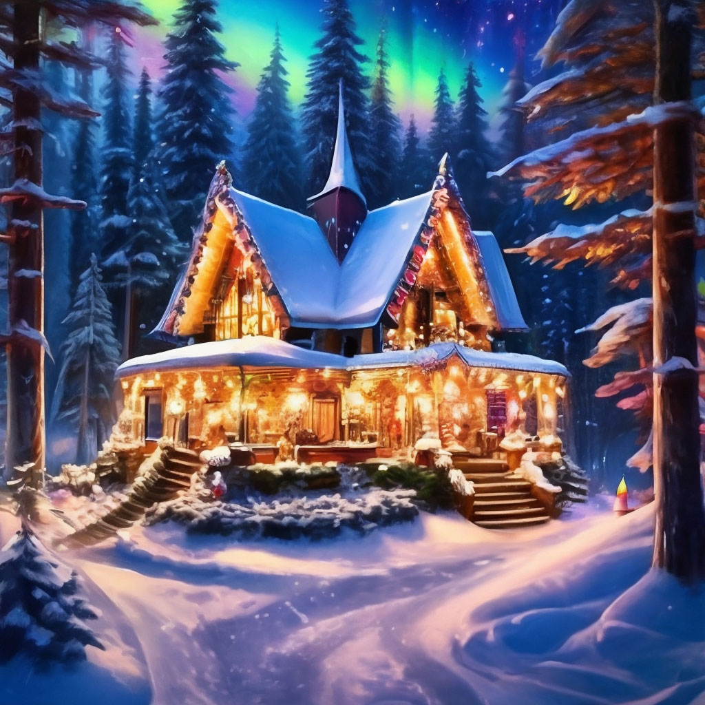 "A fairy-tale house in the forest with…" — image created in Shedevrum
