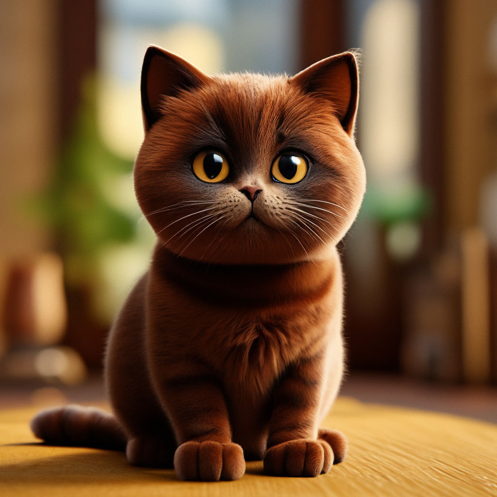 Британская коричневая кошка в стиле …» — создано в Шедевруме