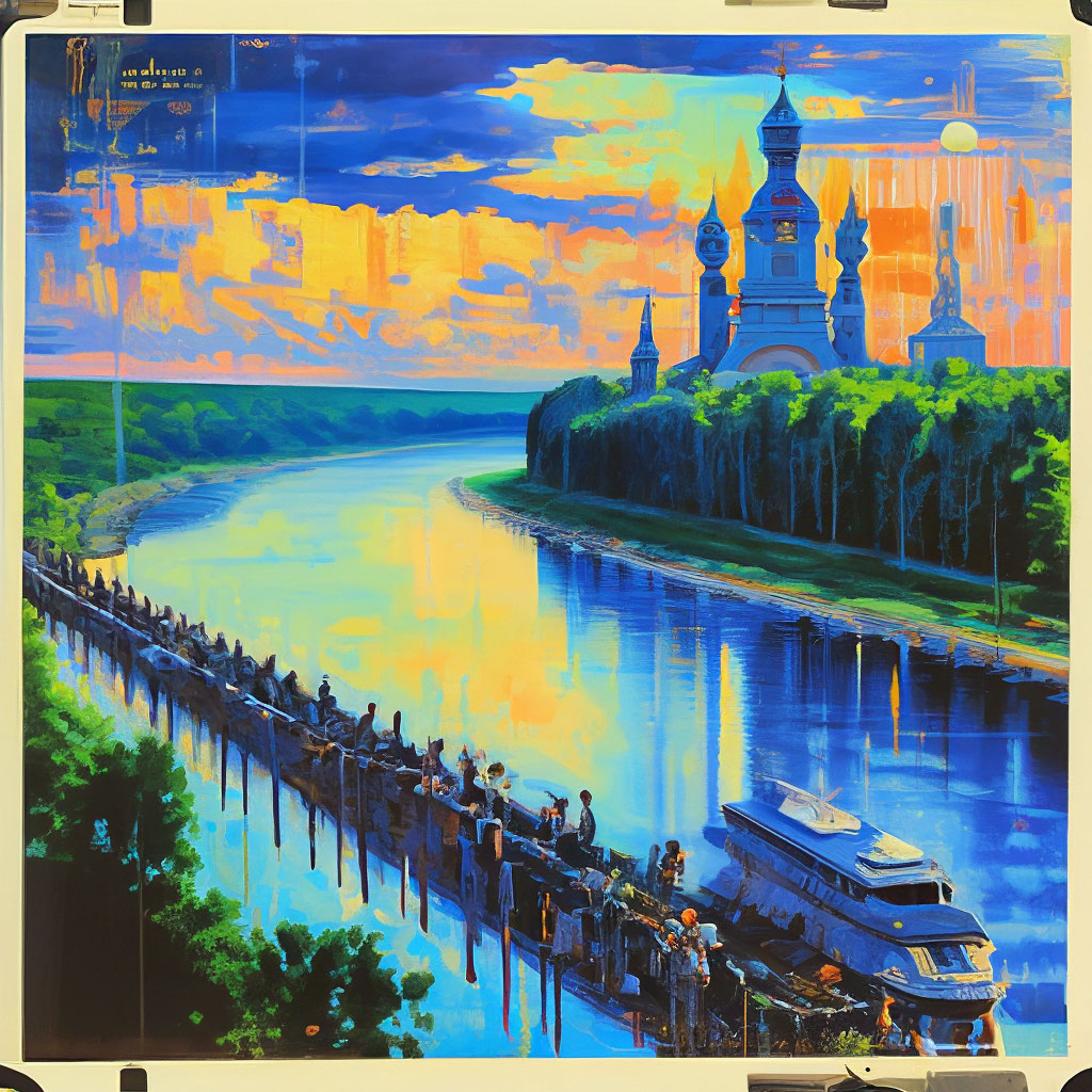Переливная стерео-открытка «Встреча у реки», тираж 150000 экз