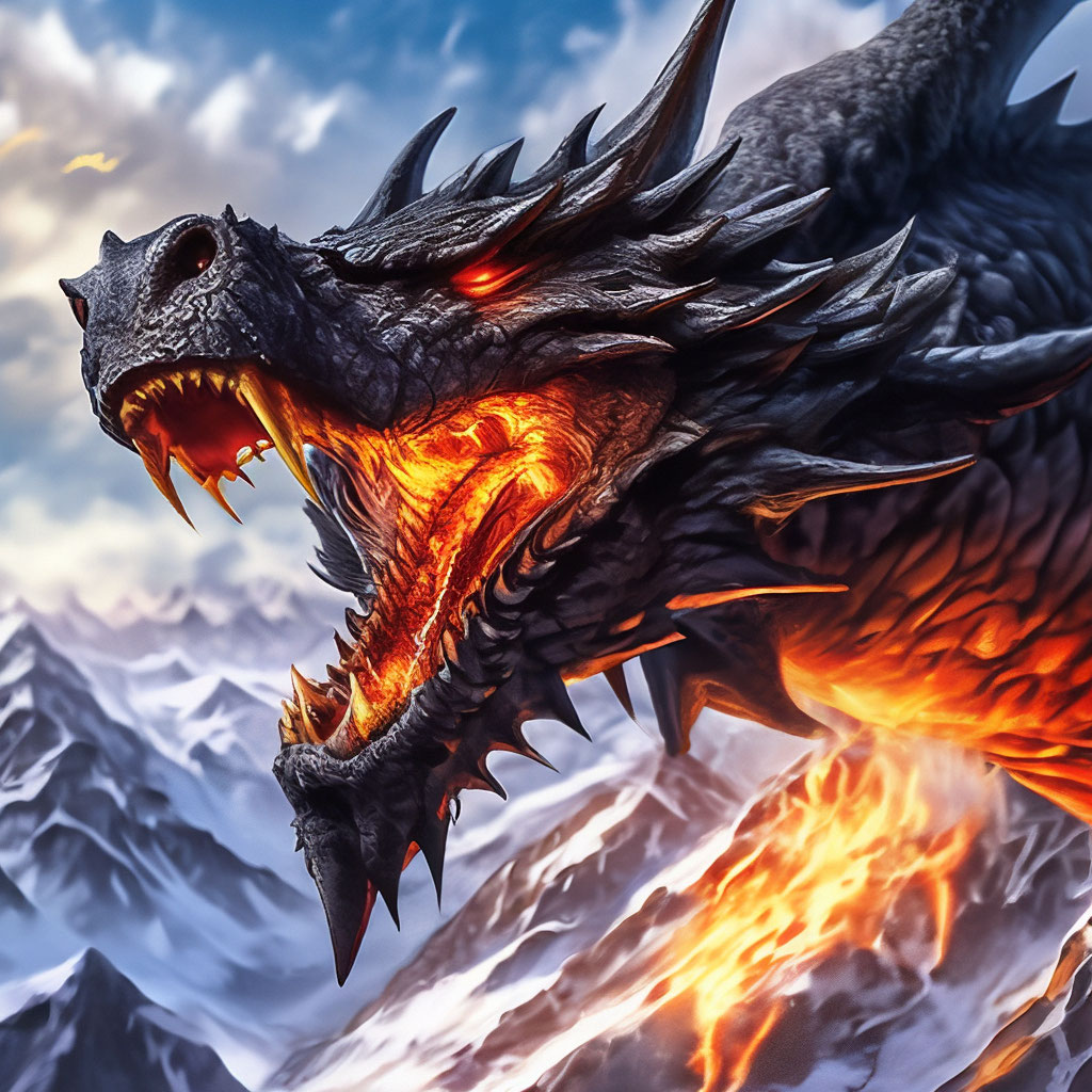 Huge Черный Дракон Летит Высоко,…» — Создано В Шедевруме