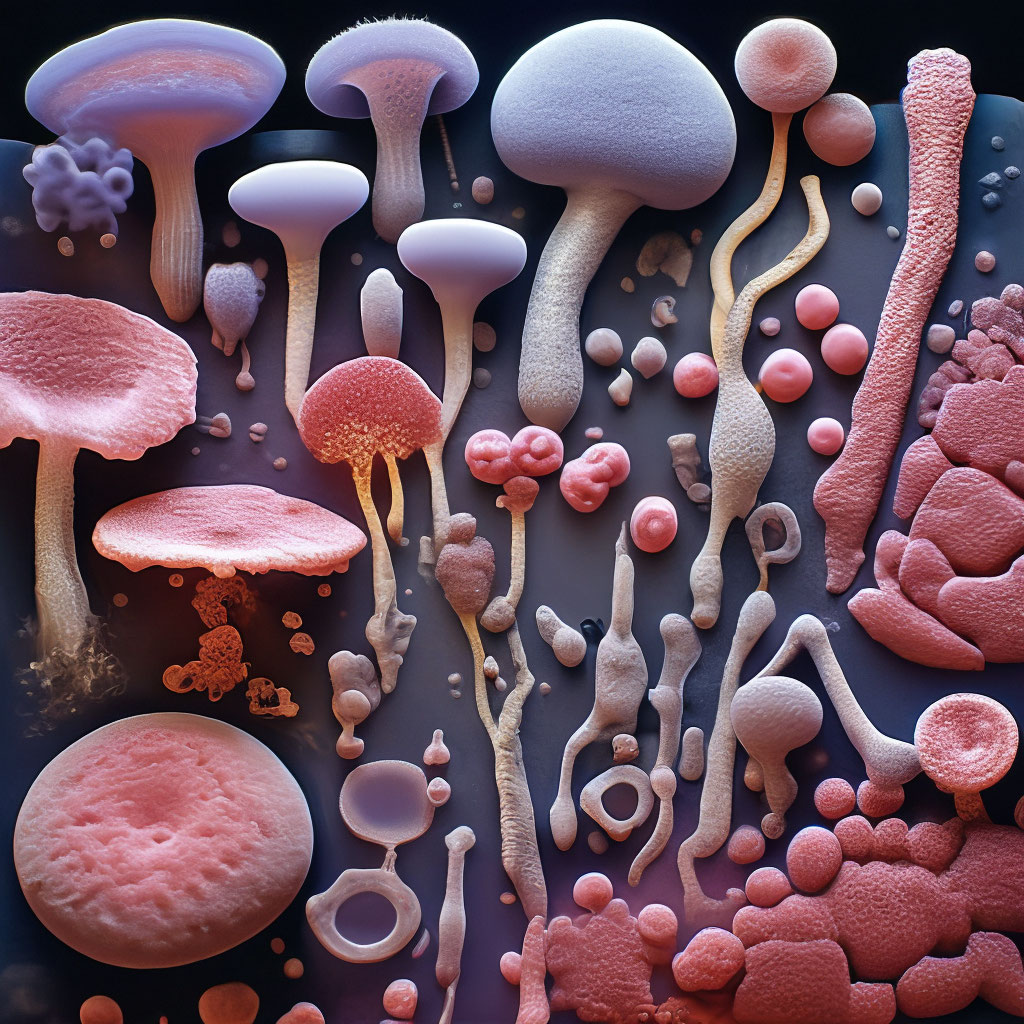 Под микроскопом, бактерии, грибы, …» — создано в Шедевруме