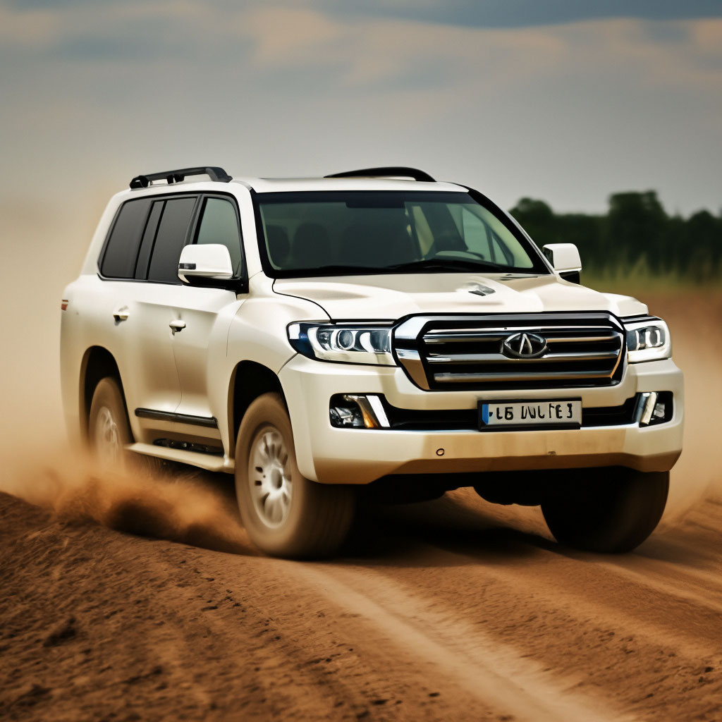 Toyota Land Cruiser 200 белого цвета едет по … | Artem D…» — Шедеврум