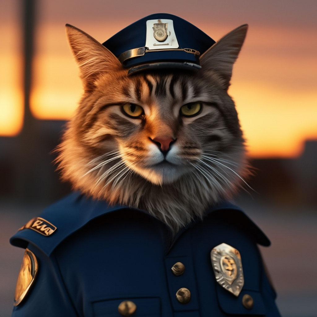 кот в полицейской форме