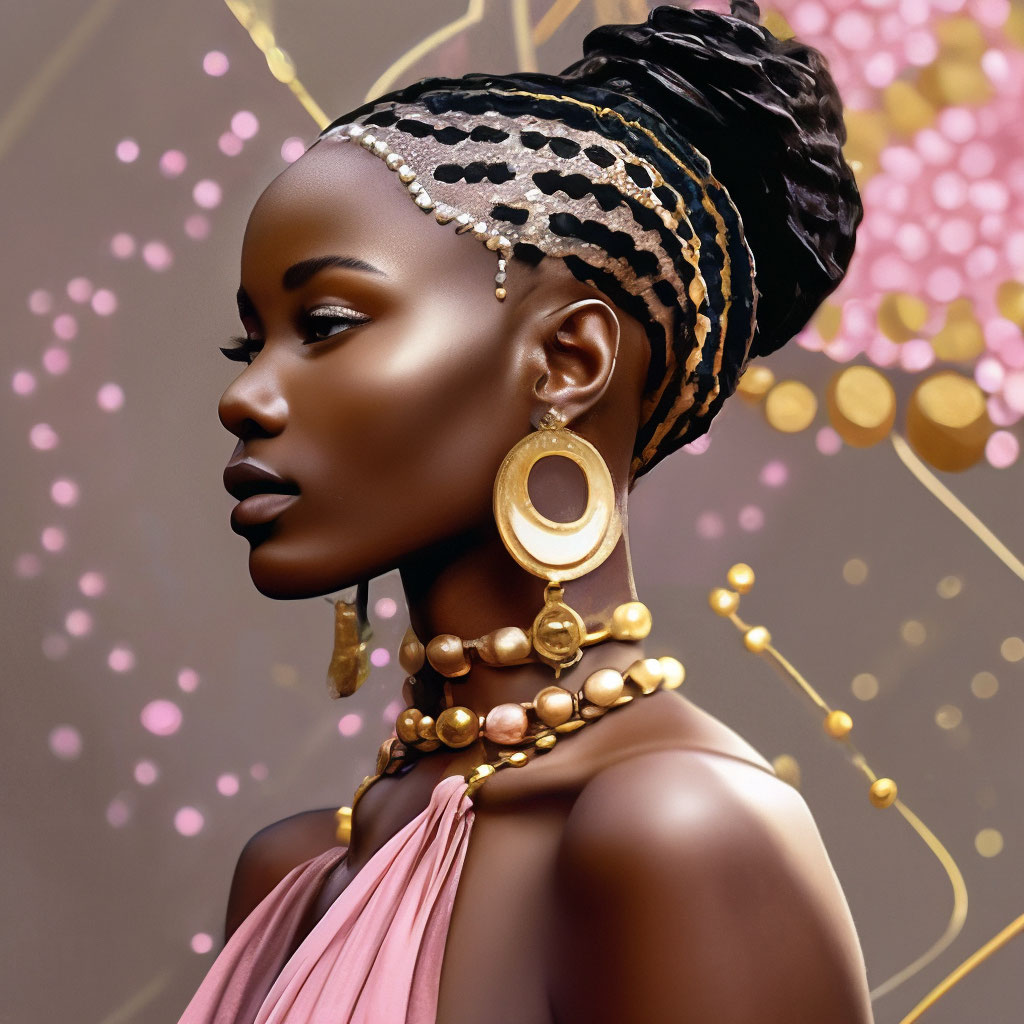 Красивая африканская модель, гладко …» — создано в Шедевруме