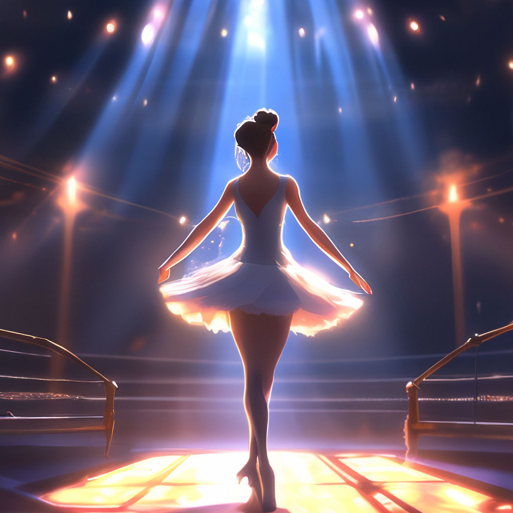 Аниме балерина на сцене при свете …» — создано в Шедевруме