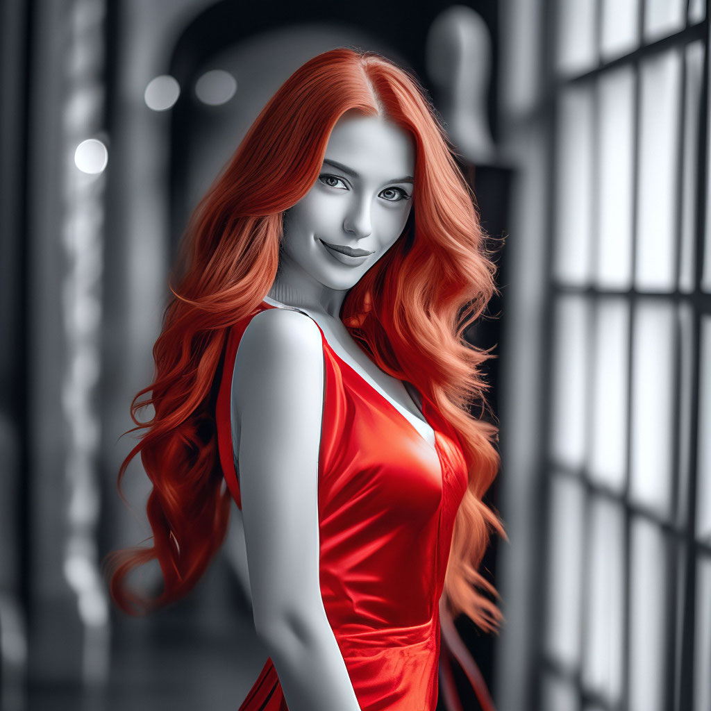 Красивая девушка длинные рыжие волосы…» — создано в Шедевруме