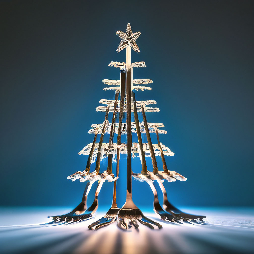 Как сделать новогоднюю елку из одноразовых вилок?