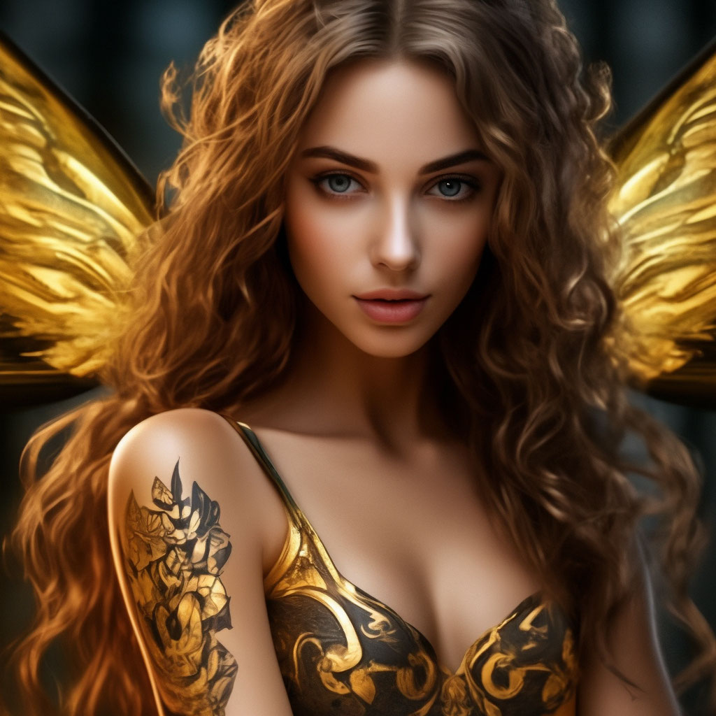 Тату фея с красивыми крыльями - татуировка на правой лопатке у женщины - centerforstrategy.ru