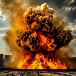 «Fire, explosion, epic, professional photo» — video created in Shedevrum