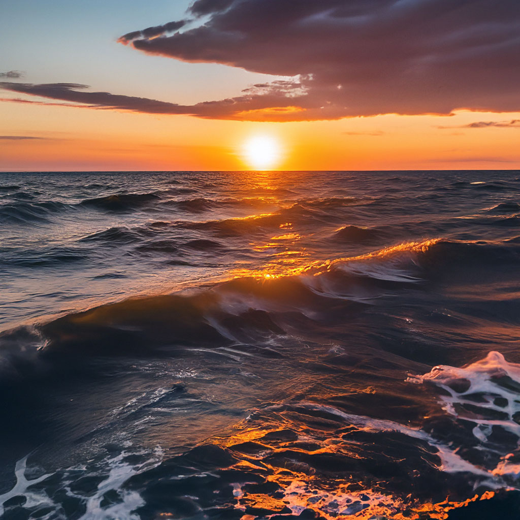 Закат на море рисунок