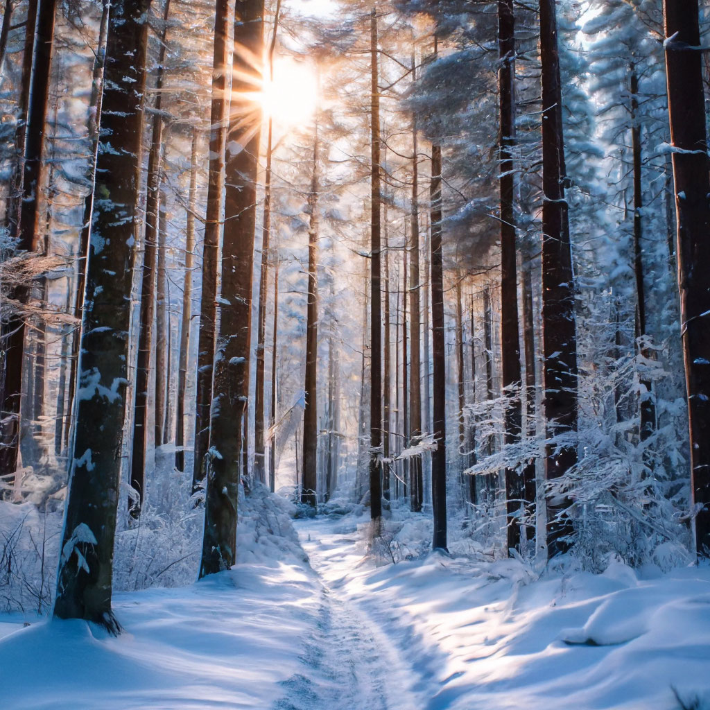 Гифки зимний лес