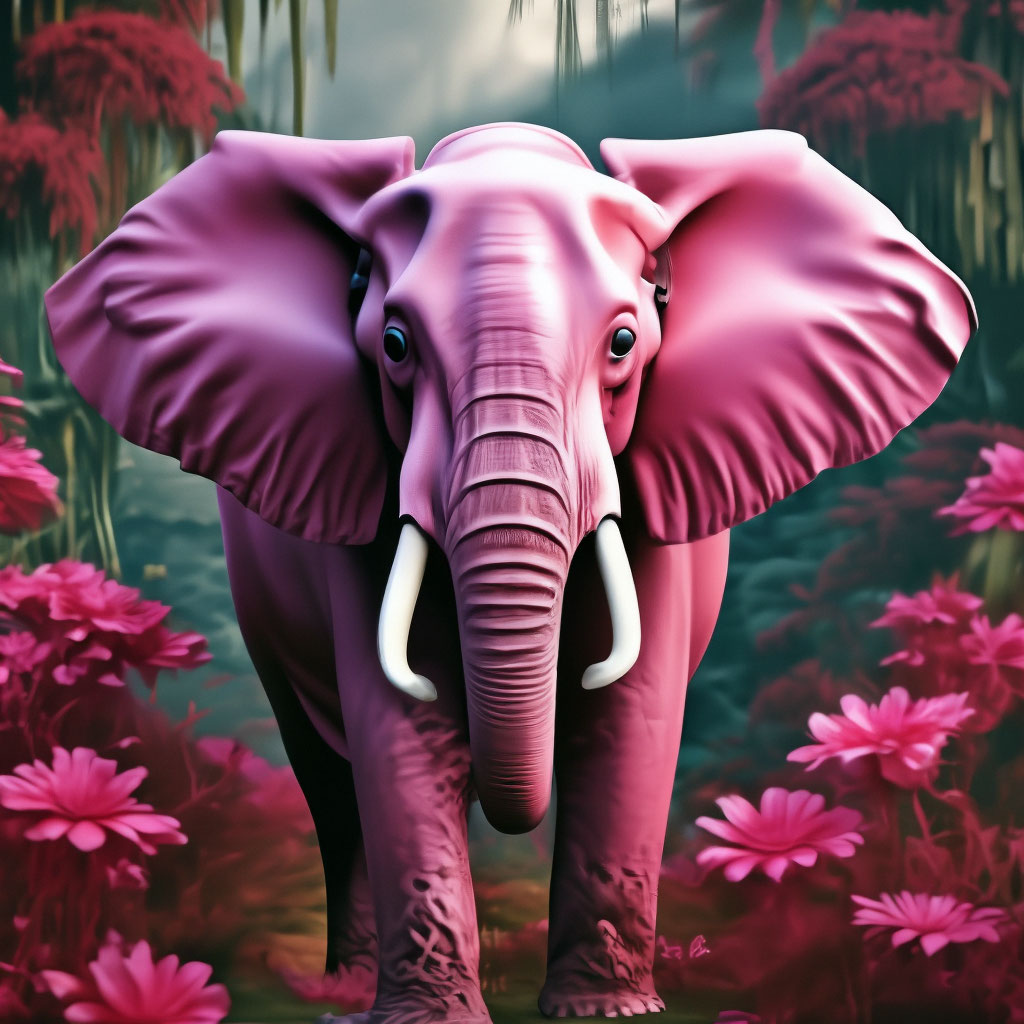 Слон раскраски. Большое животное джунглей с - стоковое векторное изображение