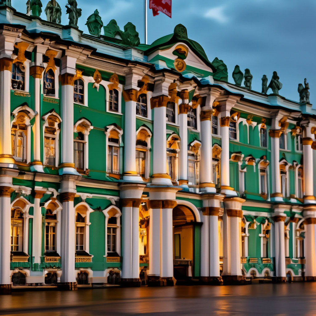 Раскраска - Зимний дворец в Санкт-Петербурге
