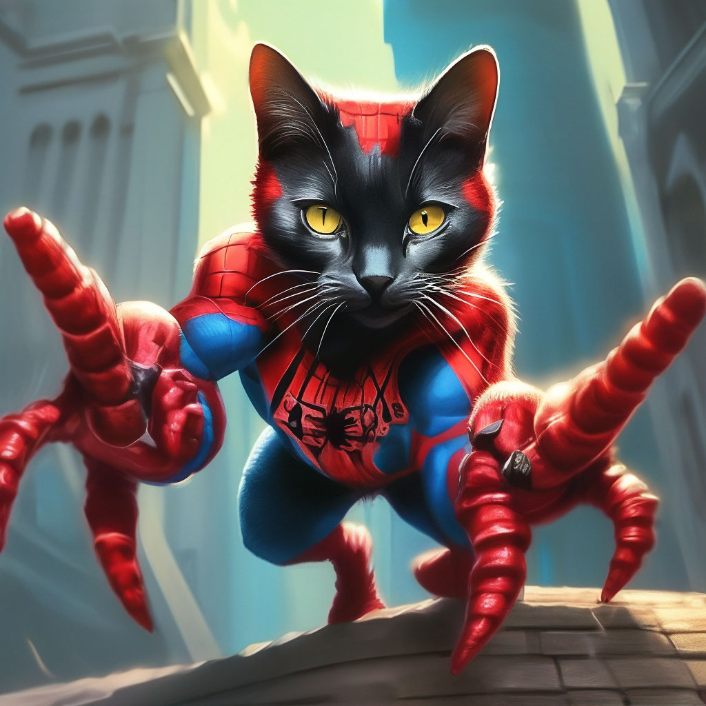Шестипалый кот человек паук, только …» — создано в Шедевруме