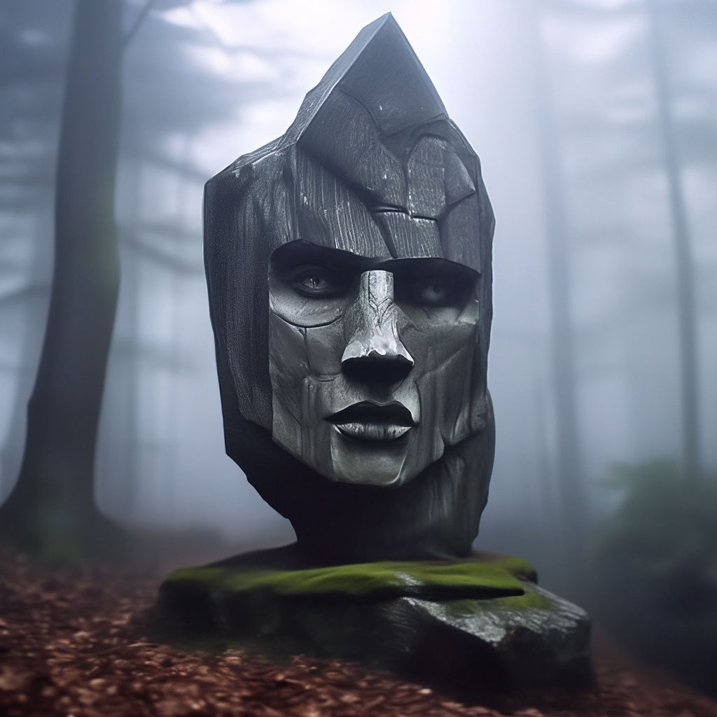 "The game of "Stone Face"" - image created in Shedevrum